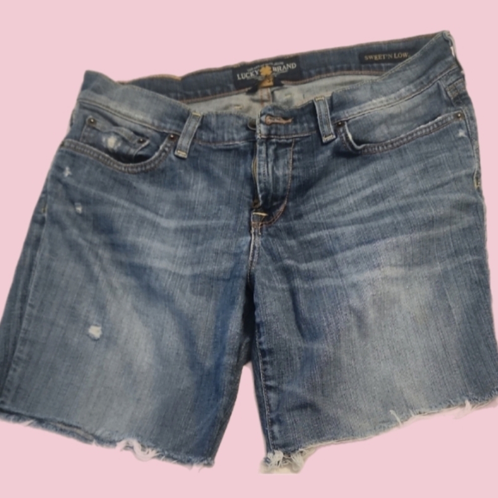 Lucky Brand Sweet N Low Distressed Cutoff  Blue Jean Shorts
